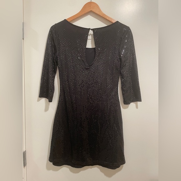 Express Black Sequin Mini Party Dress size XS - Picture 8 of 9